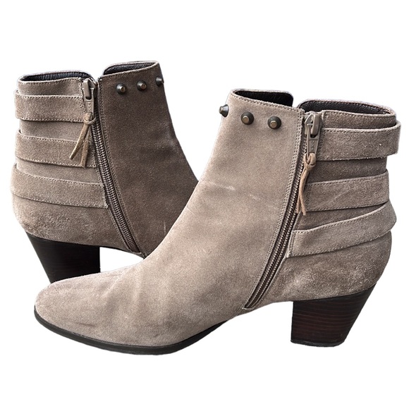 Stuart Weitzman Kickstart Studded Suede Ankle Boot, Neutral - Picture 11 of 13